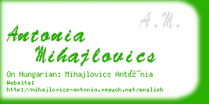 antonia mihajlovics business card